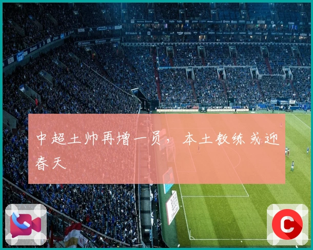 中超土帅再增一员，本土教练或迎春天